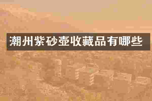 潮州紫砂壶收藏品有哪些