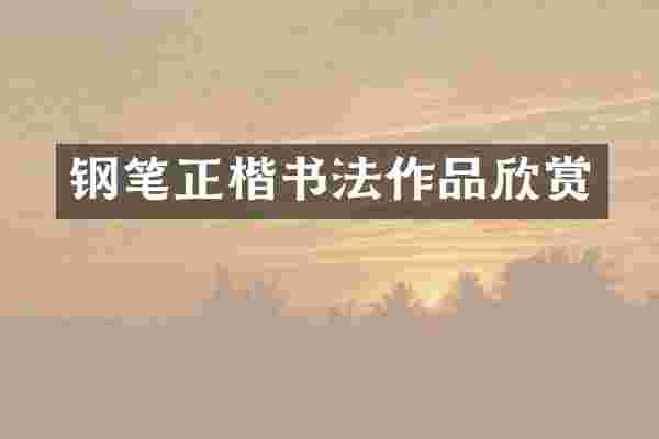 钢笔正楷书法作品欣赏