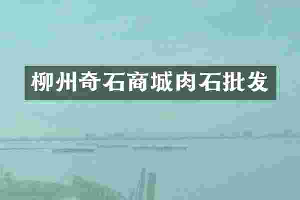 柳州奇石商城肉石批发