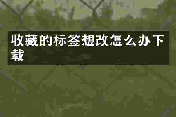 收藏的标签想改怎么办下载