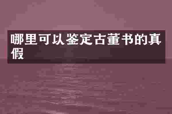 哪里可以鉴定古董书的真假