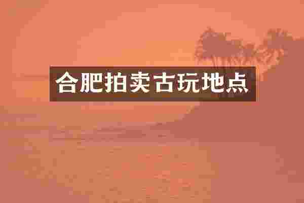 合肥拍卖古玩地点