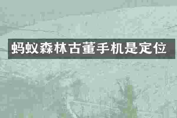 蚂蚁森林古董手机是定位