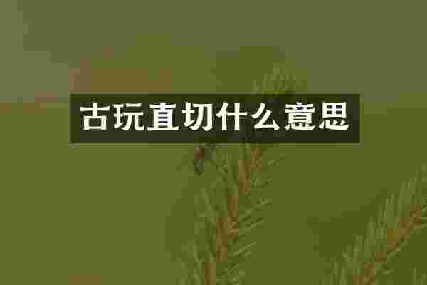 古玩直切什么意思