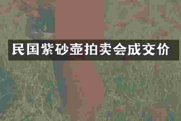 民国紫砂壶拍卖会成交价