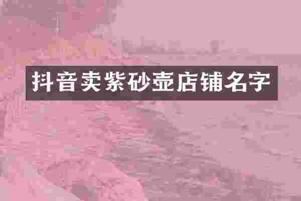 抖音卖紫砂壶店铺名字