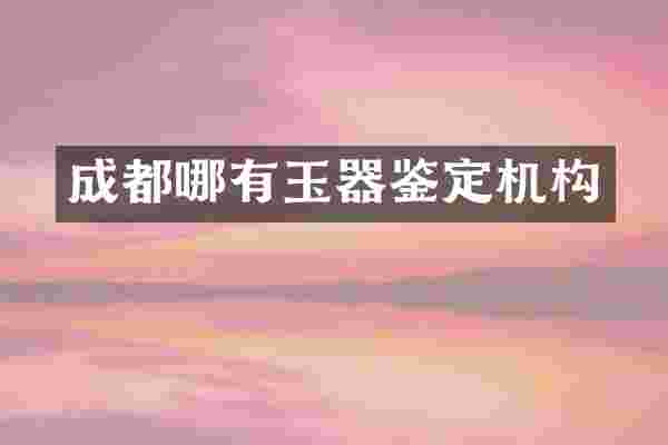 成都哪有玉器鉴定机构