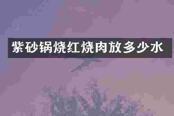 紫砂锅烧红烧肉放多少水