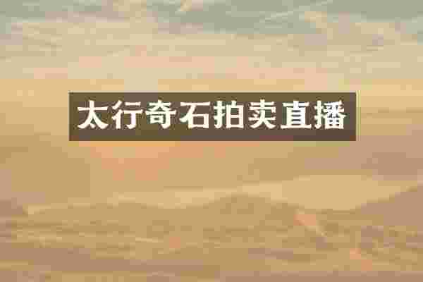 太行奇石拍卖直播
