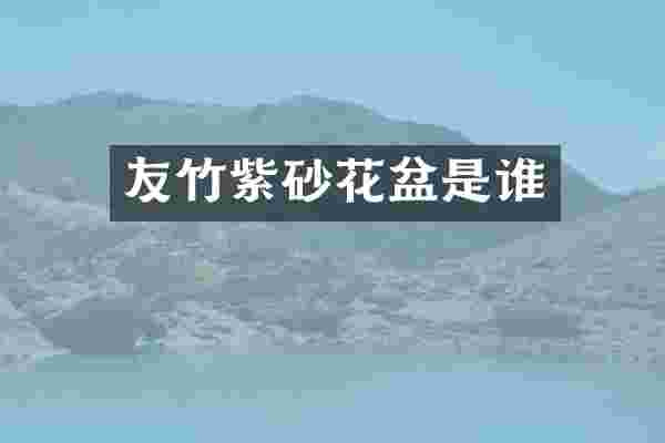 友竹紫砂花盆是谁