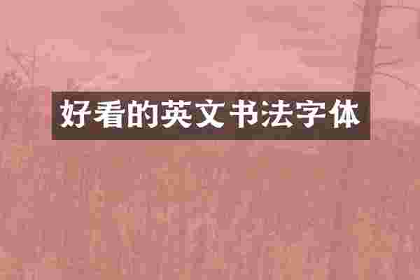 好看的英文书法字体