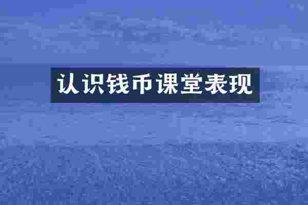 认识钱币课堂表现