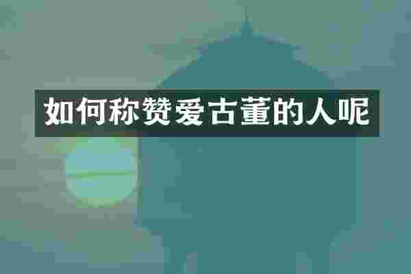 如何称赞爱古董的人呢