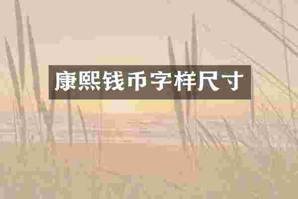 康熙钱币字样尺寸