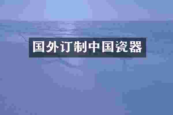 国外订制中国瓷器