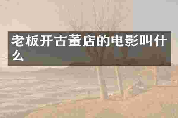 老板开古董店的电影叫什么