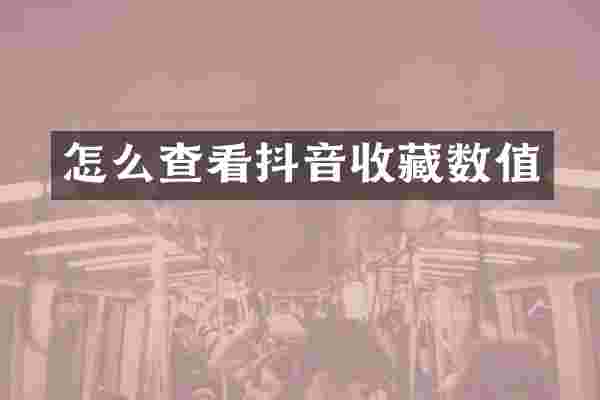 怎么查看抖音收藏数值