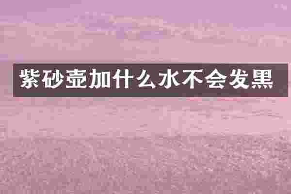 紫砂壶加什么水不会发黑