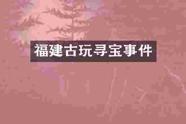福建古玩寻宝事件