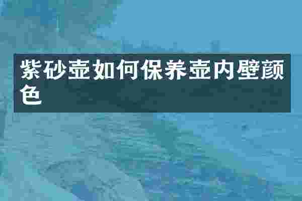 紫砂壶如何保养壶内壁颜色