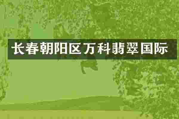 长春朝阳区万科翡翠国际
