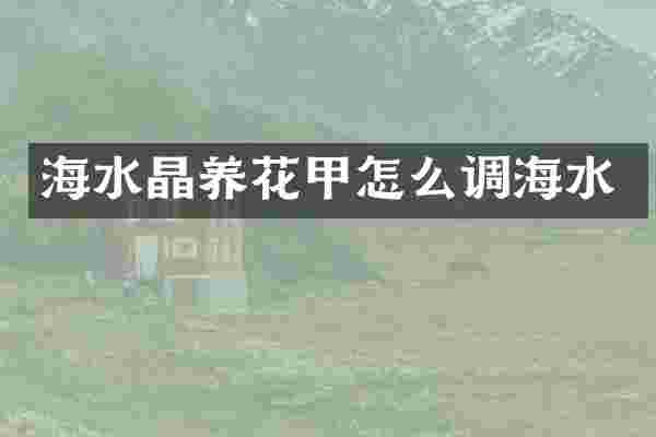 海水晶养花甲怎么调海水