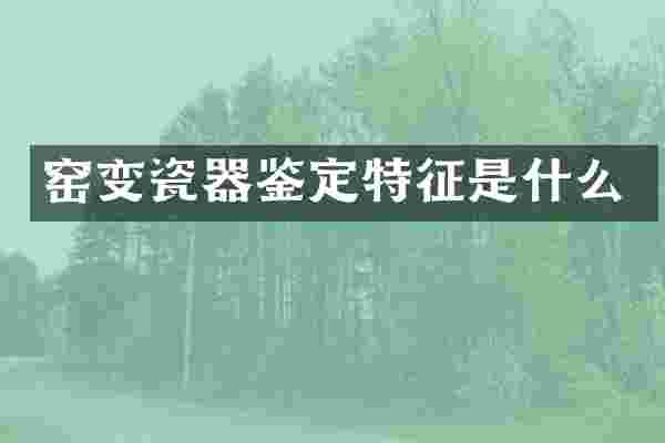 窑变瓷器鉴定特征是什么