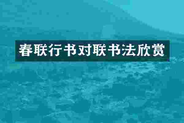 春联行书对联书法欣赏