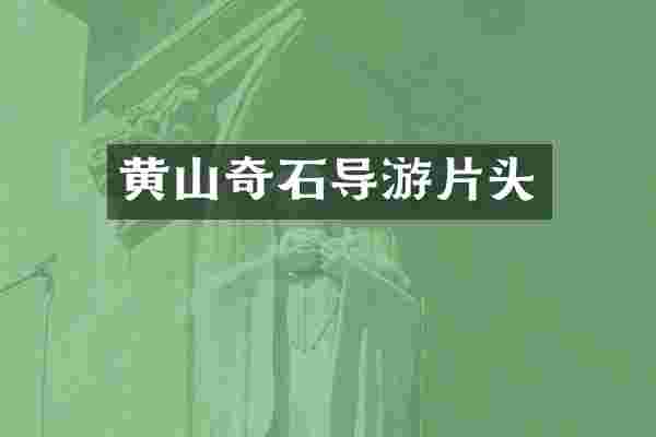 黄山奇石导游片头