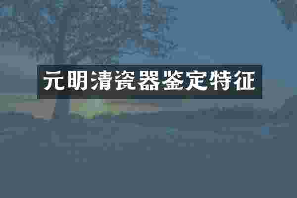 元明清瓷器鉴定特征