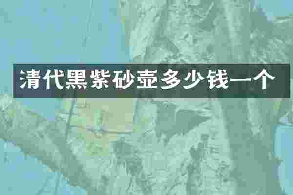 清代黑紫砂壶多少钱一个