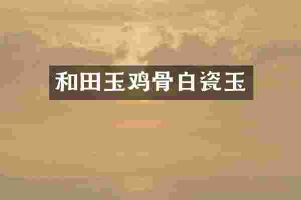 和田玉鸡骨白瓷玉