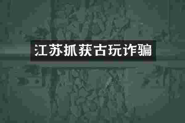江苏抓获古玩诈骗