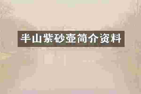 半山紫砂壶简介资料