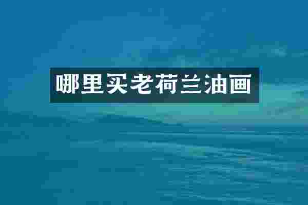 哪里买老荷兰油画