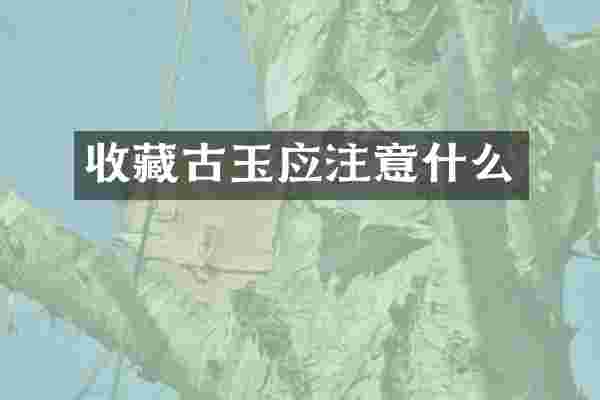 收藏古玉应注意什么