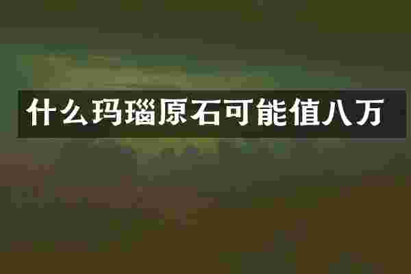 什么玛瑙原石可能值八万