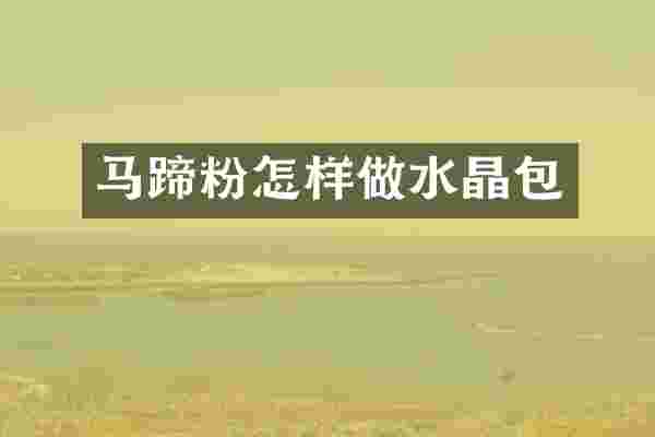 马蹄粉怎样做水晶包