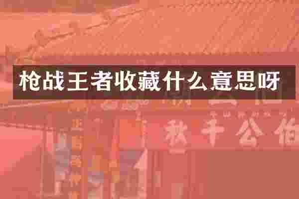 战王者收藏什么意思呀