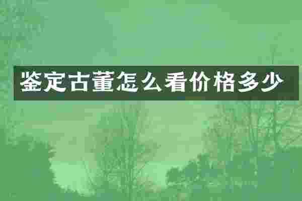 鉴定古董怎么看价格多少