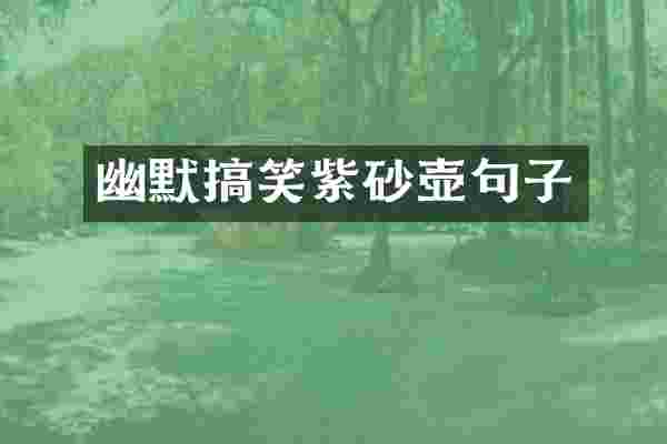 幽默搞笑紫砂壶句子