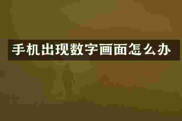 手机出现数字画面怎么办