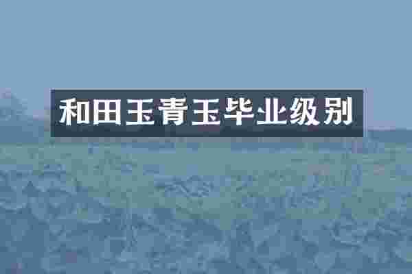 和田玉青玉毕业级别