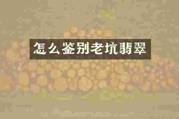 怎么鉴别老坑翡翠