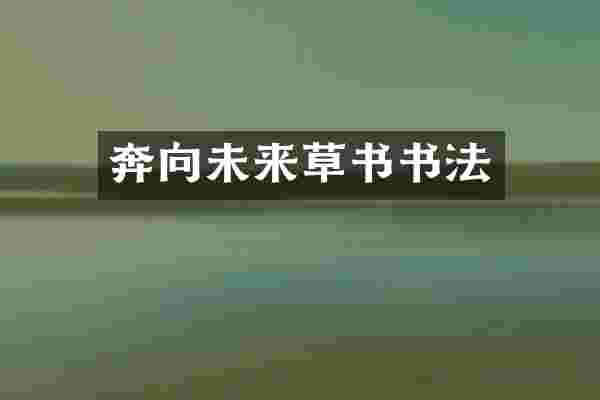 奔向未来草书书法