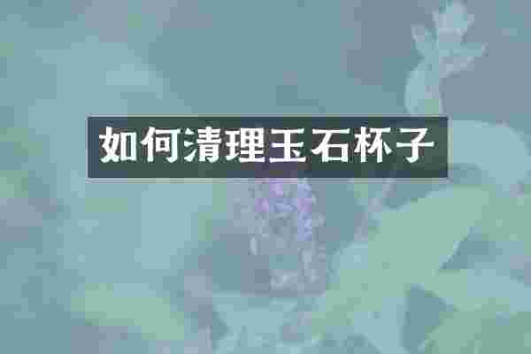 如何清理玉石杯子