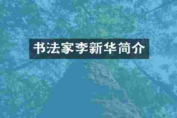 书法家李新华简介