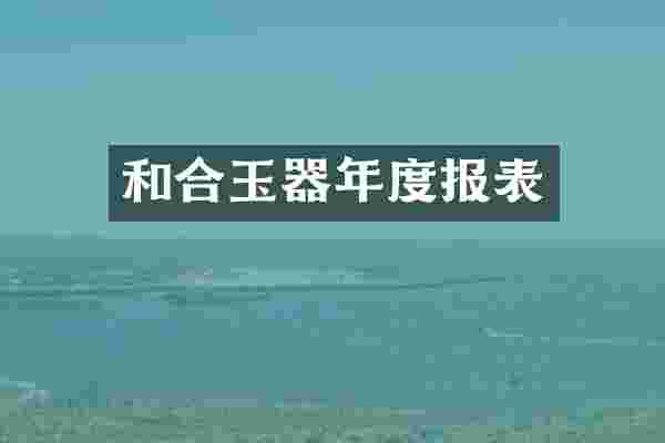 和合玉器年度报表