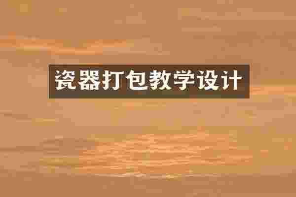 瓷器打包教学设计