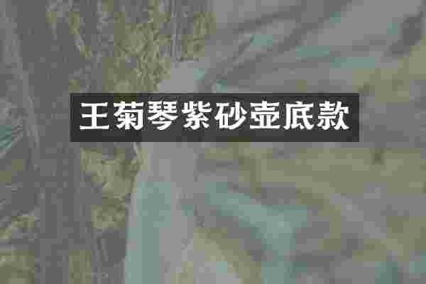 王菊琴紫砂壶底款